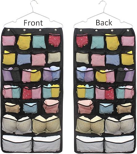 Oxford - Organizador colgante de armario para ropa interior, medias, brasier y calcetines, soporte de almacenamiento de doble cara que ahorra