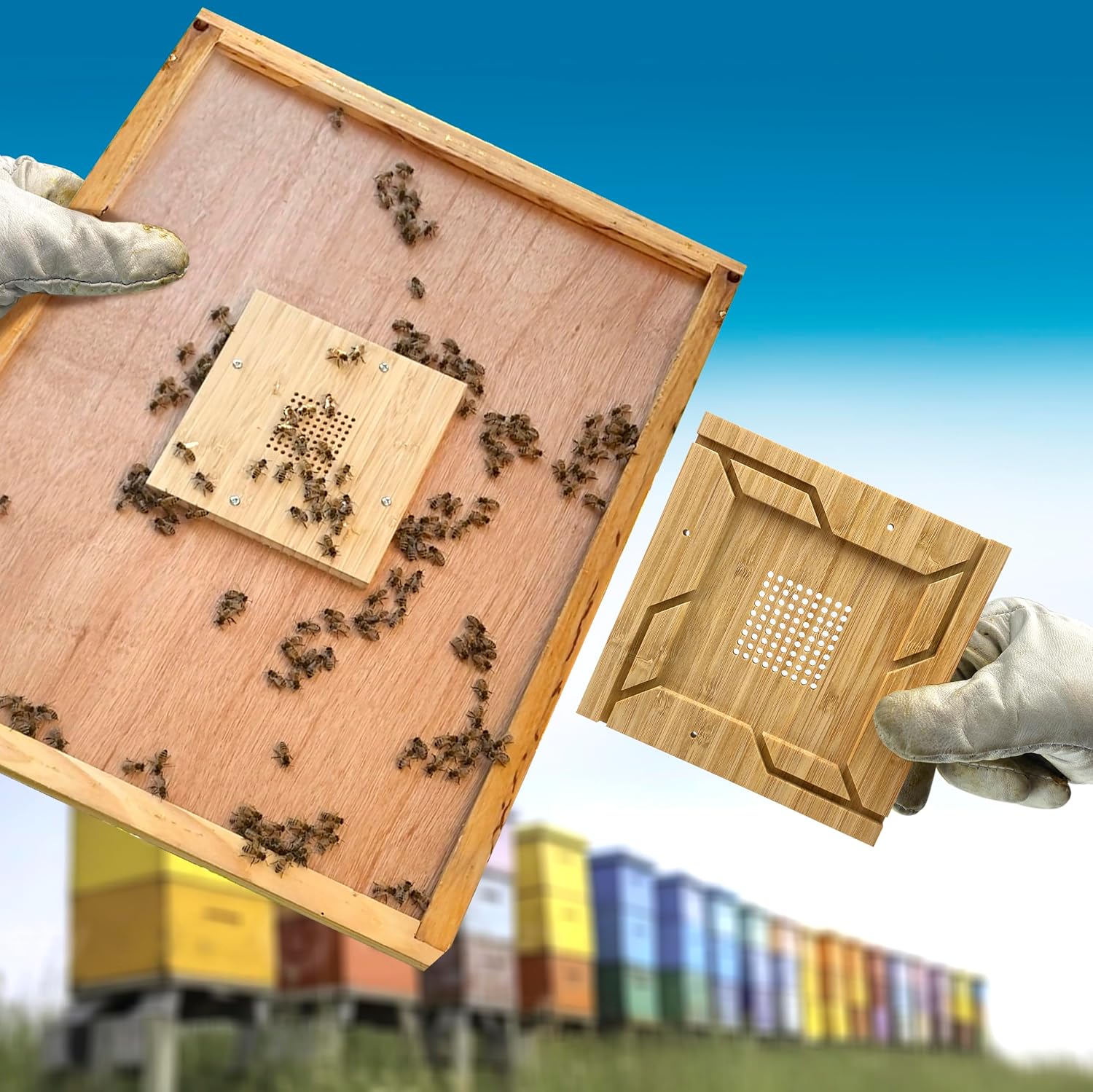 Square Escape Board for Beekeeping Effortless Bee Exit from Honey Super Beekeeping Tool for Honey Production