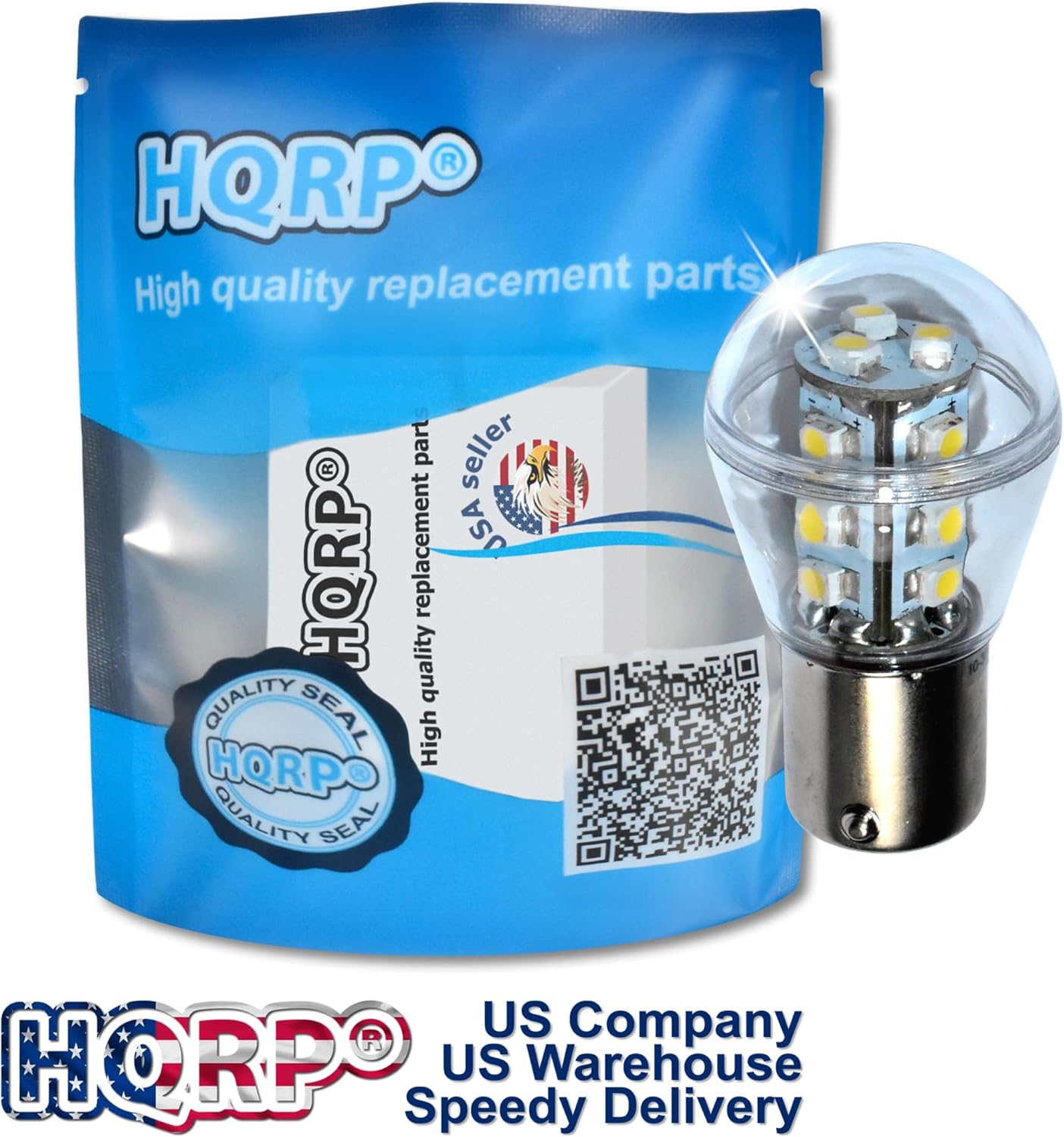 HQRP 2-Pack Headlight LED Bulb Compatible with Craftsman DGS6500 DGT6000 LT1000 LT2000 LT2500 LT4000 T110 T120 T130 T150 T2600 YT4000 YT4500 YTS3000 Z6000 Tractor