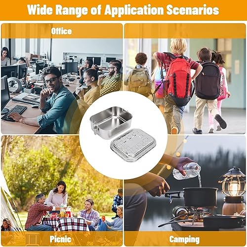 Miniatura 4 de LIZEALUCKY Lonchera de una sola capa para alimentos Bento Box 304 Recipiente de ensalada de acero inoxidable con tapa a prueba de fugas y cerraduras