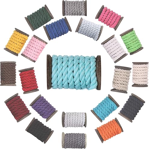 Miniatura 3 de Ravenox - Cuerda de algodón trenzado natural, fabricada en los Estados Unidos, cordón fuerte de triple hebra para deportes, decoración, juguetes