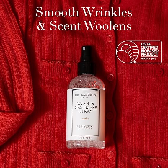The Laundress Wool & Cashmere Shampoo, Double Concentrated Detergent, Cedar Scent, 16 oz + The Laundress Wool and Cashmere Fabric Spray, Wool Dewrinkle Spray, Fabric Refresher, Cedar Scent, 8 oz