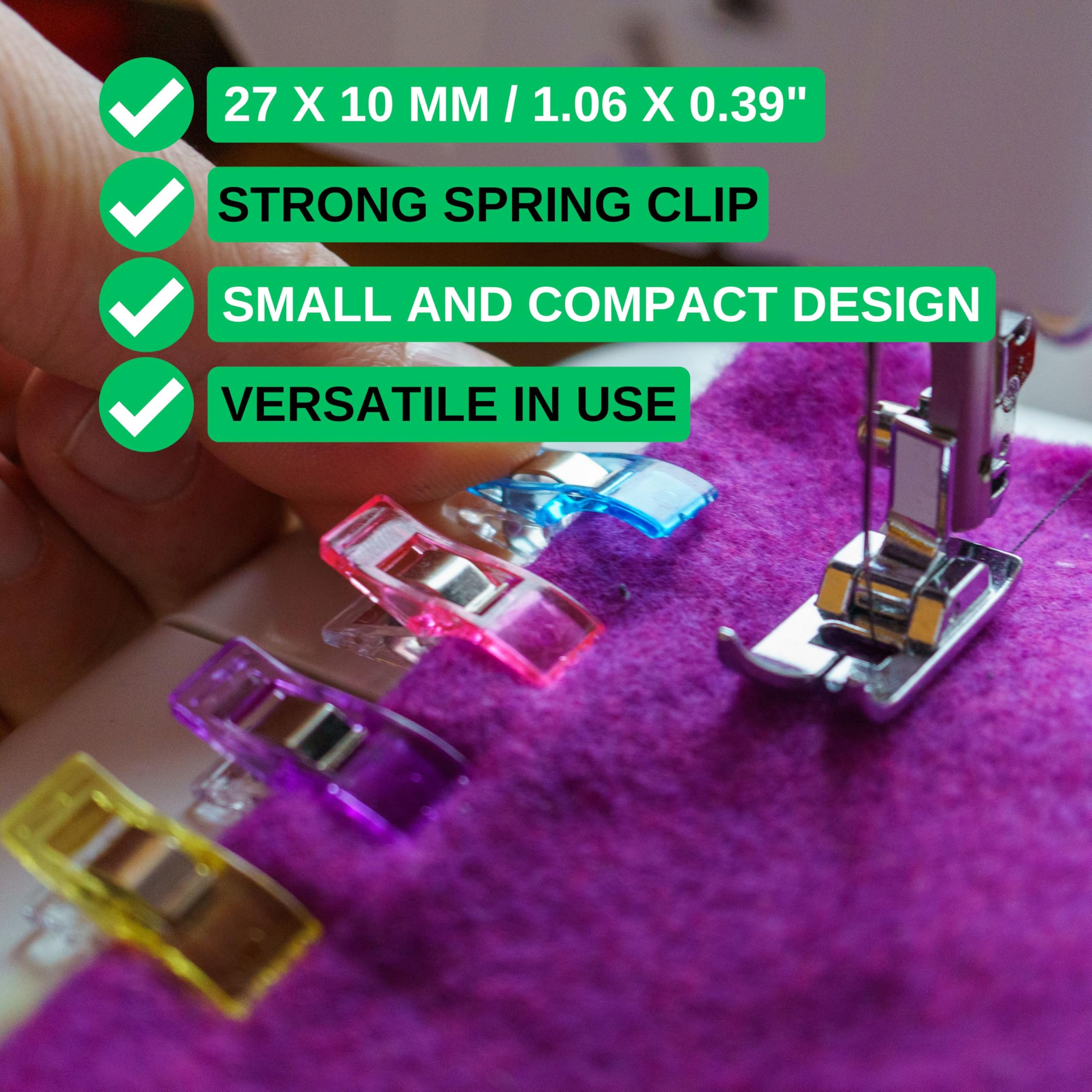 Clip da cucito, Mollette per stoffa, confezione da 30, accessori per macchina da cucire