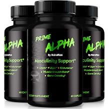 NutraRize 3 Pack Prime Alpha Pills for Men, Official Prime Alpha Max Performance, All Natural Male Support for Lasting Energy and Overall Health, PrimeAlpha Reviews 180 Capsules
