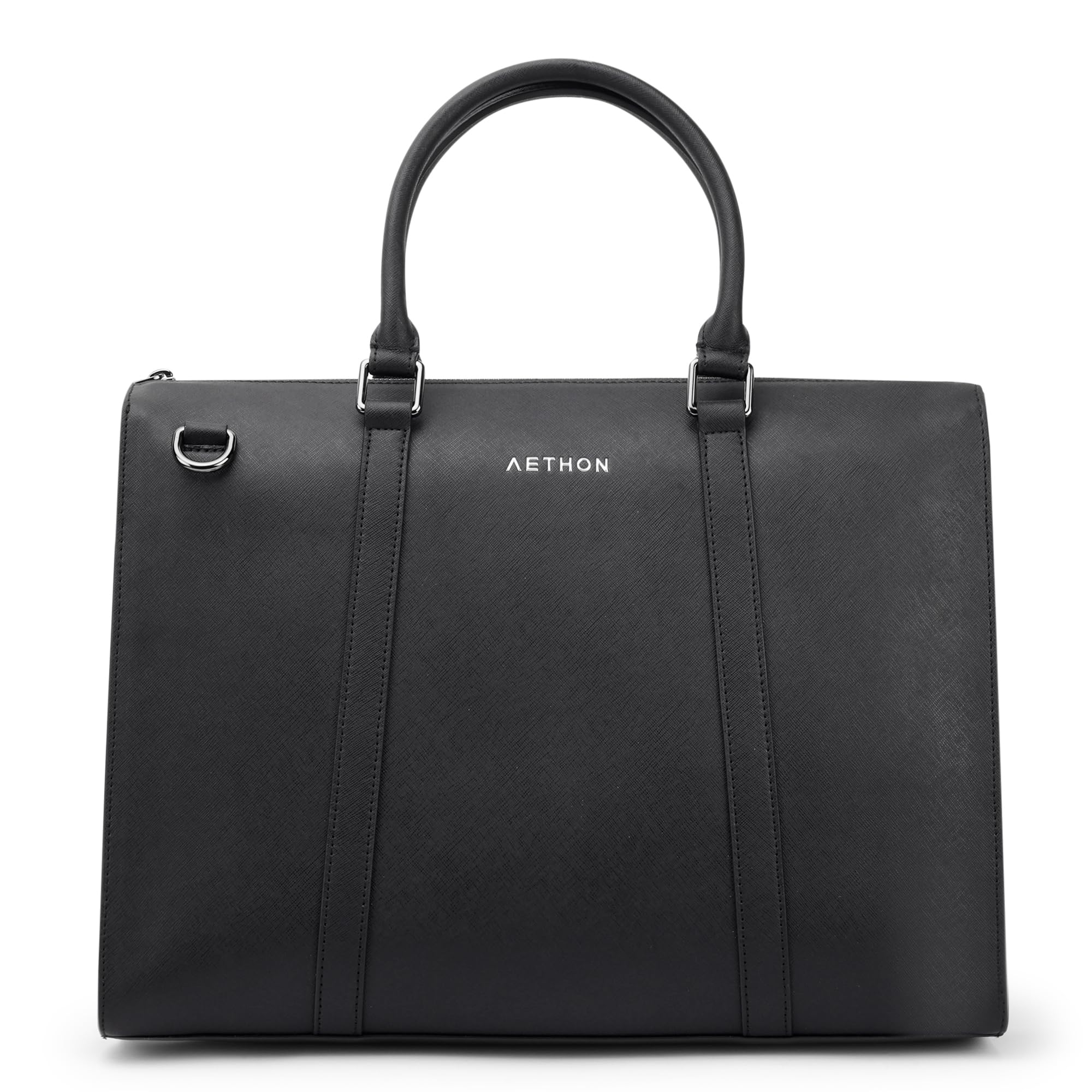 AETHON | The Elite Briefcase | Saffiano Leather |15.6 inches Laptop Messenger Bag | Adjustable Strap Perfect for Office (BLACK) (B0D7345T9V) Amazon Price History, Amazon Price Tracker