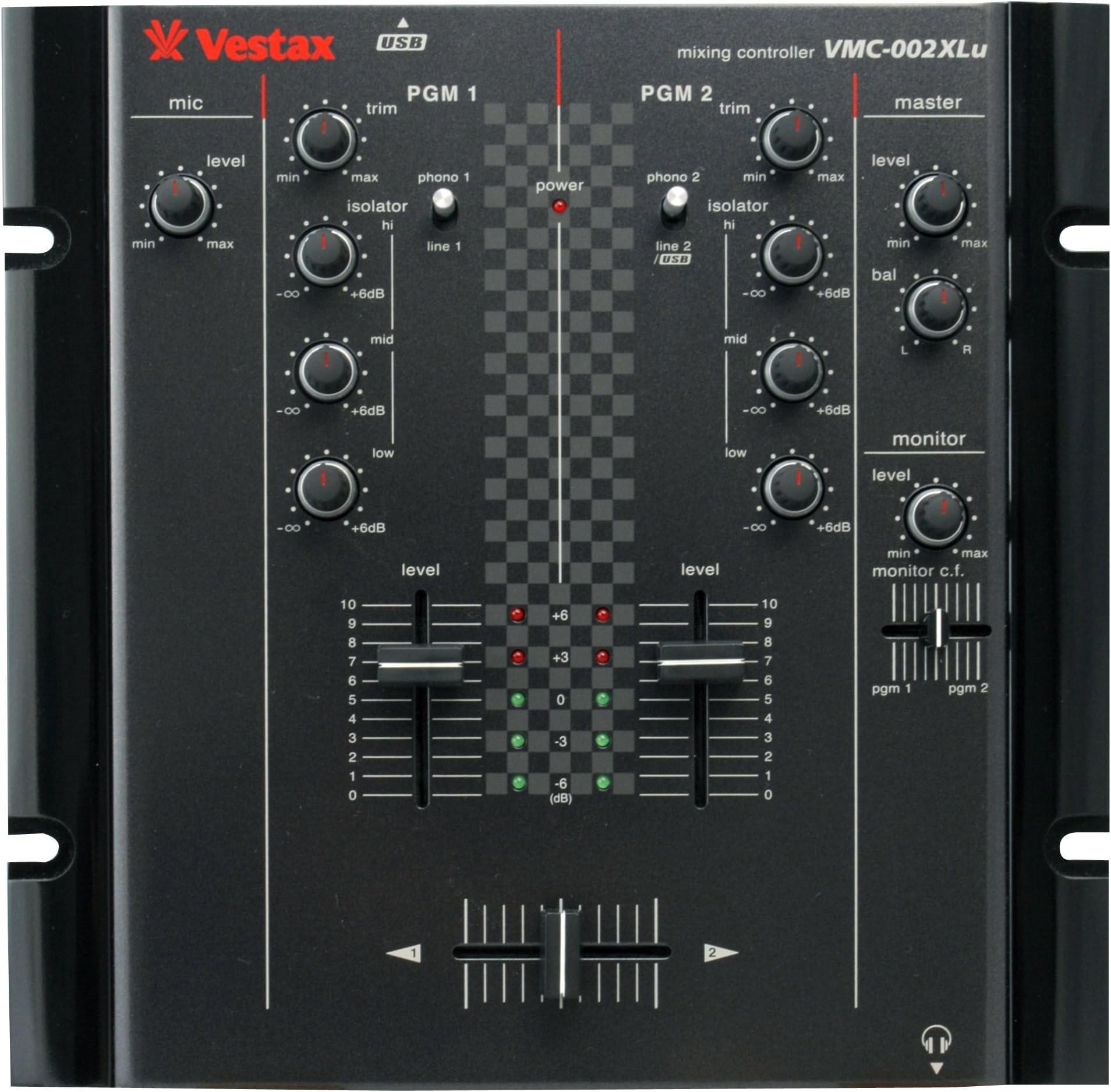 VMC-002XLU TUB 2-Channel HipHop / Scratch DJ Mixer with USB (Black)