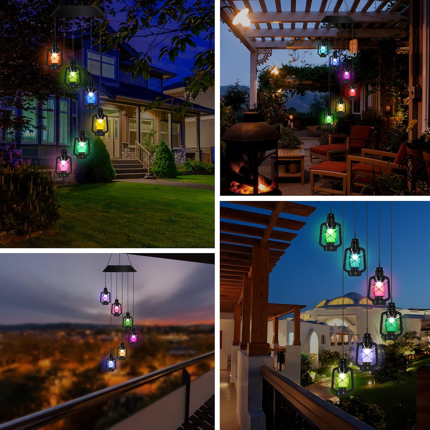 AceList Solar-Powered Color-Changing Lantern Wind Chime - LED Light Wind Mobile for Garden, Patio, Deck, Yard, Home Décor - Perfect for Mother's Day, Christmas, Housewarming, and Unique Outdoor Gifts - Image 4