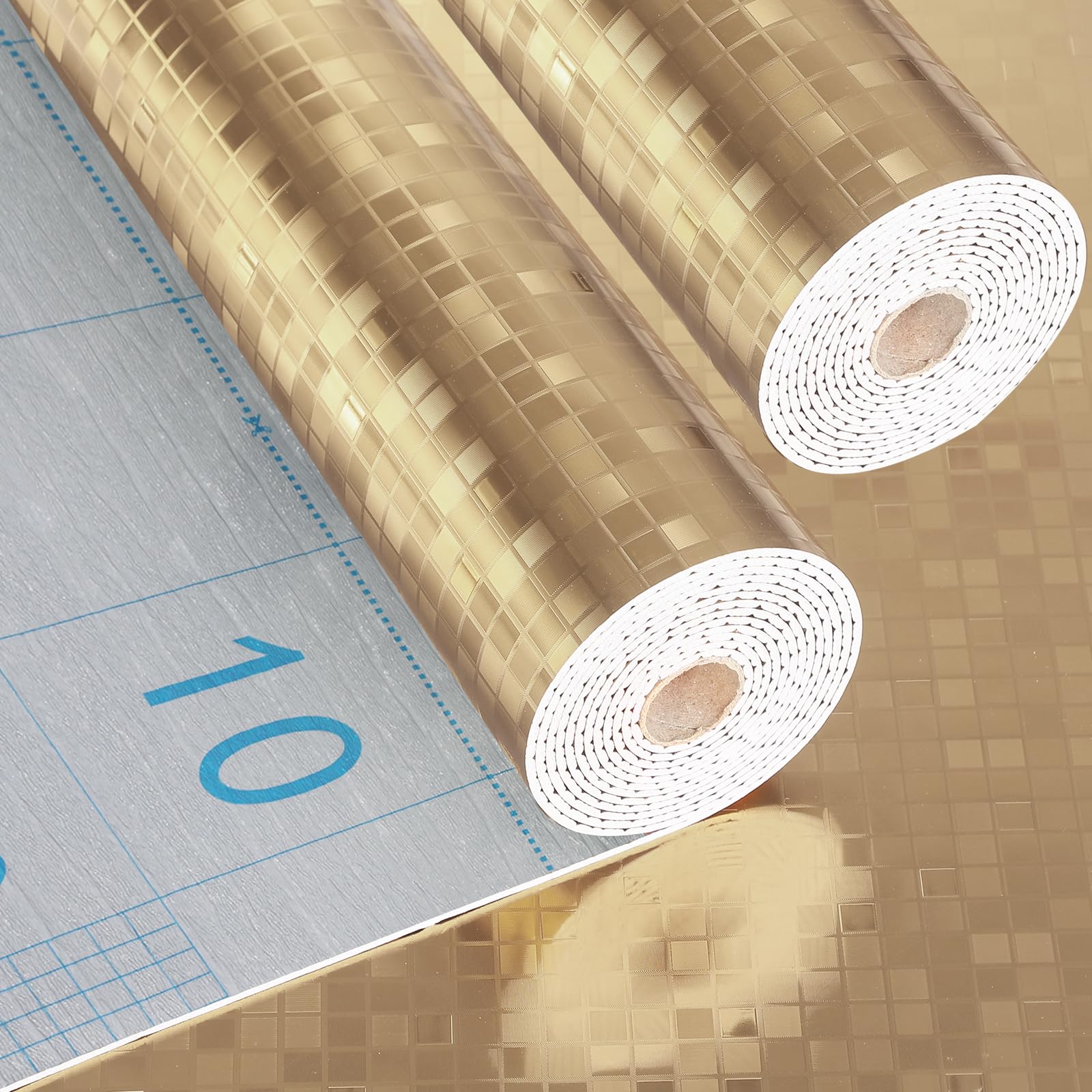 Putentfun 2 Roll Mosaic Self Adhesive Wallpaper Kitchen Oil Proof Stickers