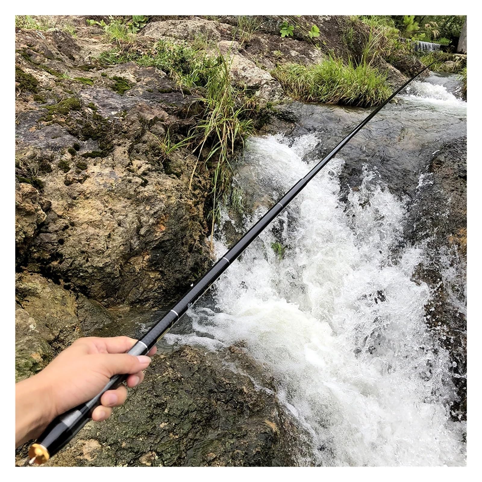 Canna da pesca telescopica in fibra di carbonio Stream Hand Pole Feeder Tenkara 3,6-7,2 m