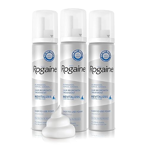 Rogaine - Espuma de minoxidil al 5 para hombre para pérdida de cabello y crecimiento del cabello tratamiento tópico para adelgazar el cabello