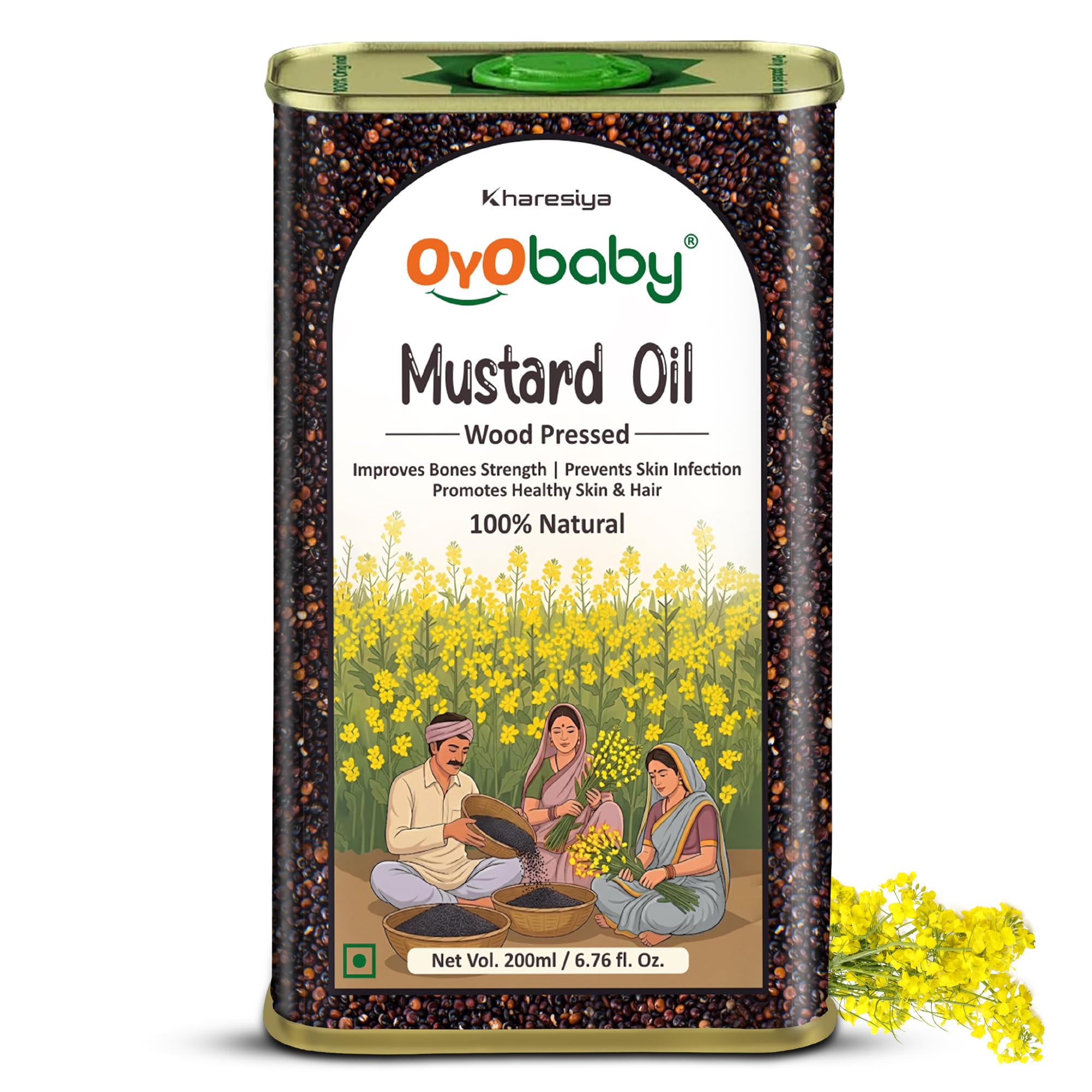 OYO BABY Massage Oil 100% Pure & Natural Mustard Oil 200ml |Faster Physical Growth for Stronger Bones and Muscles | Wood Pressed Baby Hair Oil - Pack of 1-image-33