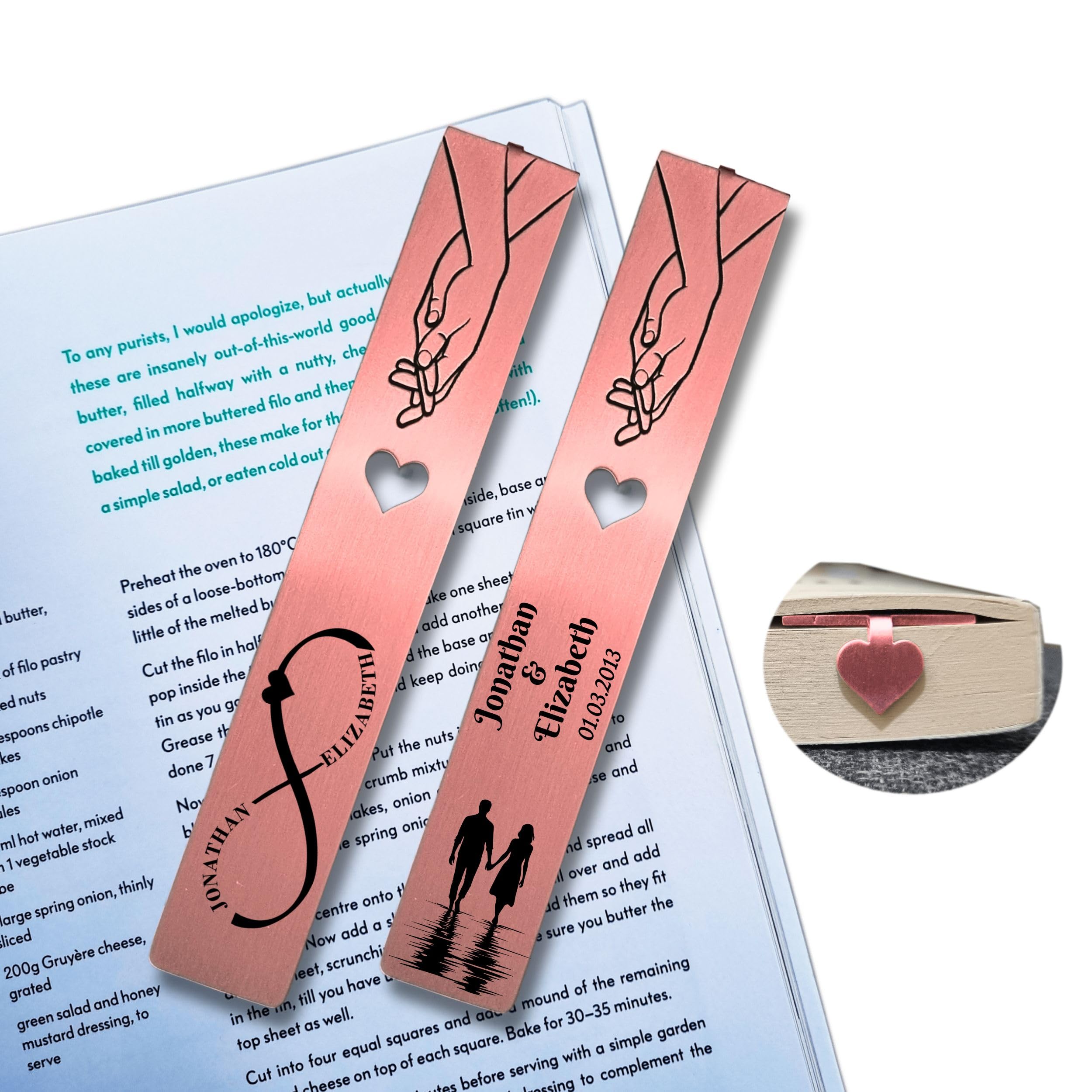 Personalised Copper Bookmark 7th Anniversary Gift for her him Husband Wife 22nd Anniversary Present for Couple Wedding Anniversary Present Girlfriend Gift (Copper)