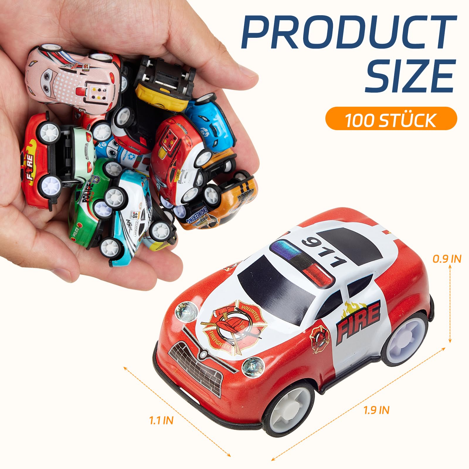 Generisch 100 Stück Kleine Autos, Zurückziehen Mini Spielzeugautos ab 2 3 4 Jahre Aufziehauto Metall Spielzeugautos Set Mitgebsel Geburtstag Geschenk für Kinder Jungen und Mädchen