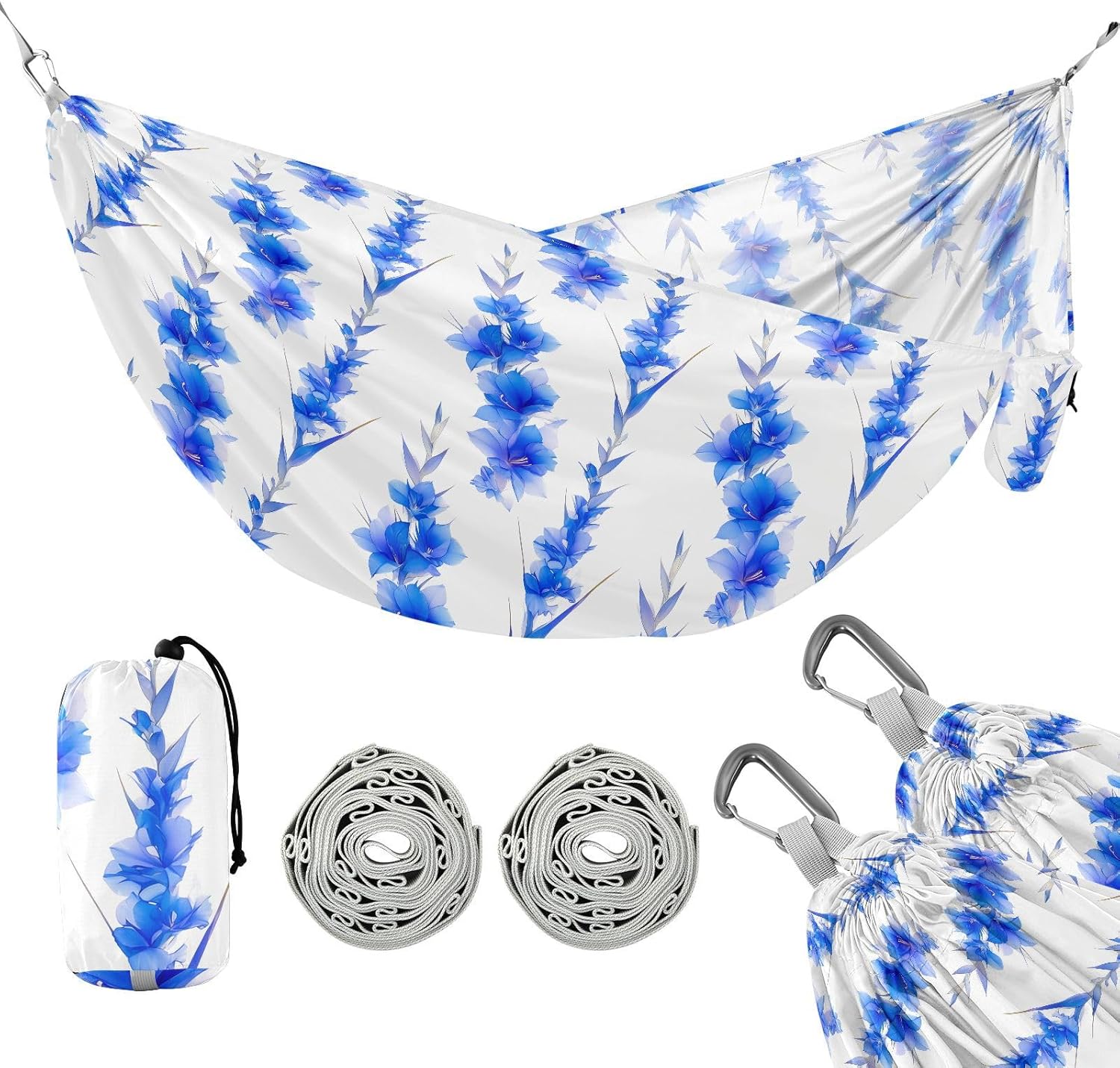 Dark Purple Flowers Hammocks Hammock for Tree for Camping & Hiking Essential