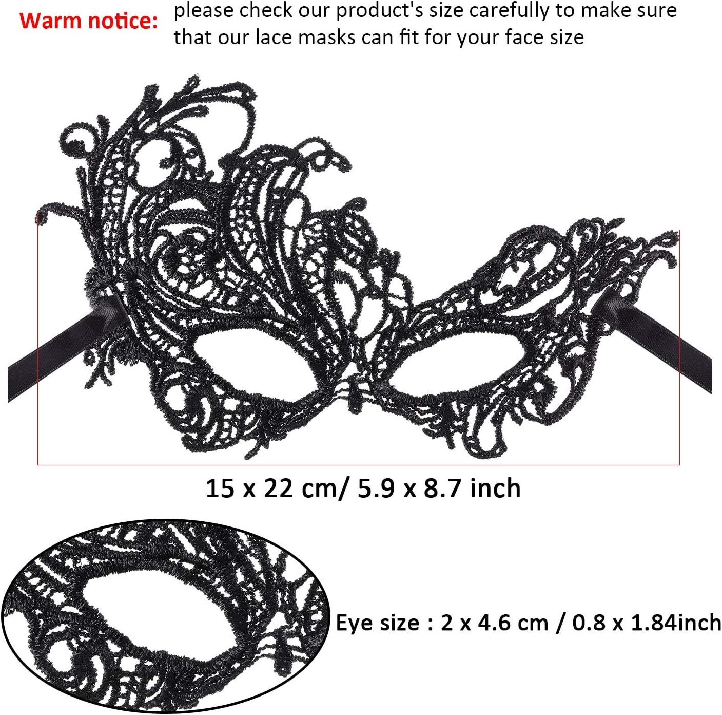6 Pieces Multicolored Masquerade Masks for Women Girls Lace Masks Venetian Masks Halloween Mardi Gras Party Supplies Mask : Clothing, Shoes & Jewelry