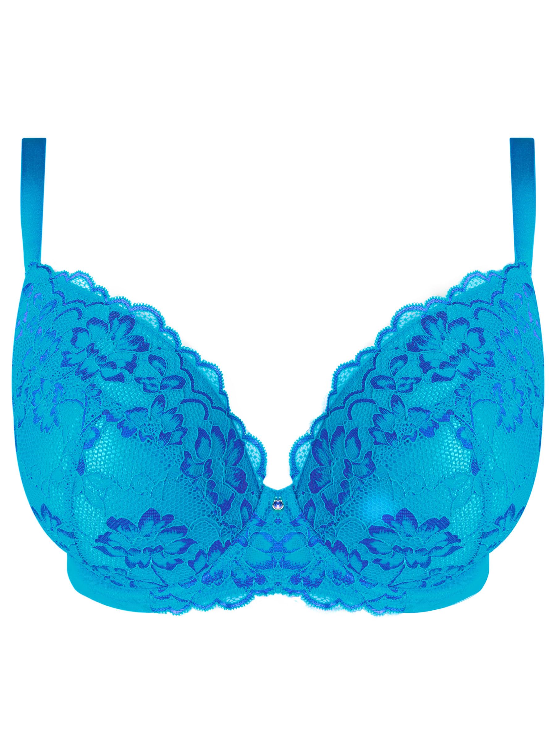Ann Summers Mid Blue Sexy Lace Plunge Bra Blue 38Dd