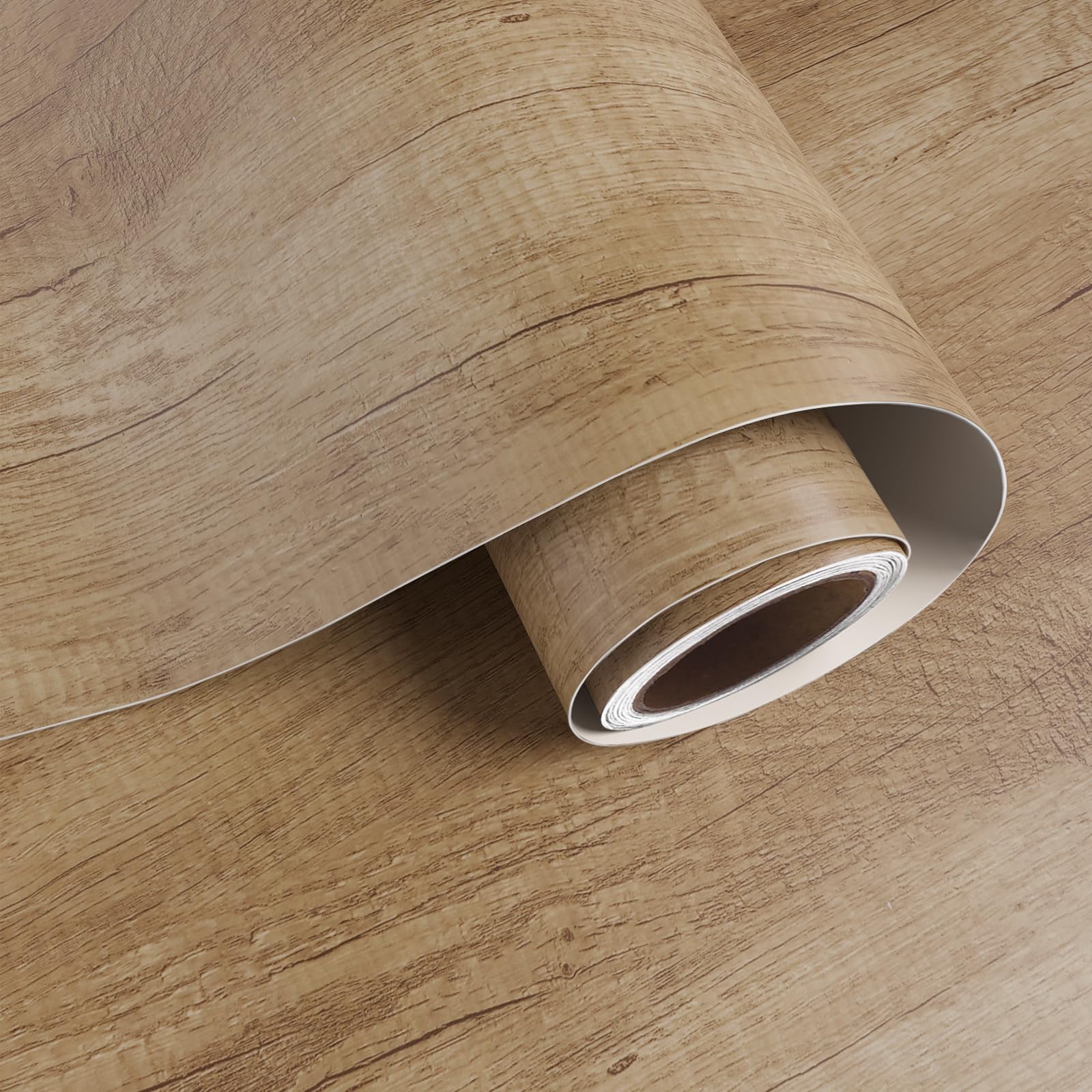 VaryPaper Rustic Light Brown Wood Wallpaper Peel and Stick Wallpaper 40cmx200cm Wooden Effect Sticky Back Plastic Thick Wood Vinyl Wrap for Kitchen Cupboards Worktop Hallway Bedroom Wall Paper