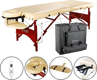 Master Massage 28' Caribbean Deluxe Therma-Top Massage Table Package, Cream, Memory Foam, 1 count