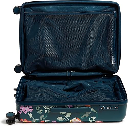 Vista 3 de Vera Bradley Maleta rígida con ruedas para mujer, Verde floral recién cortado, Maleta con ruedas rígidas