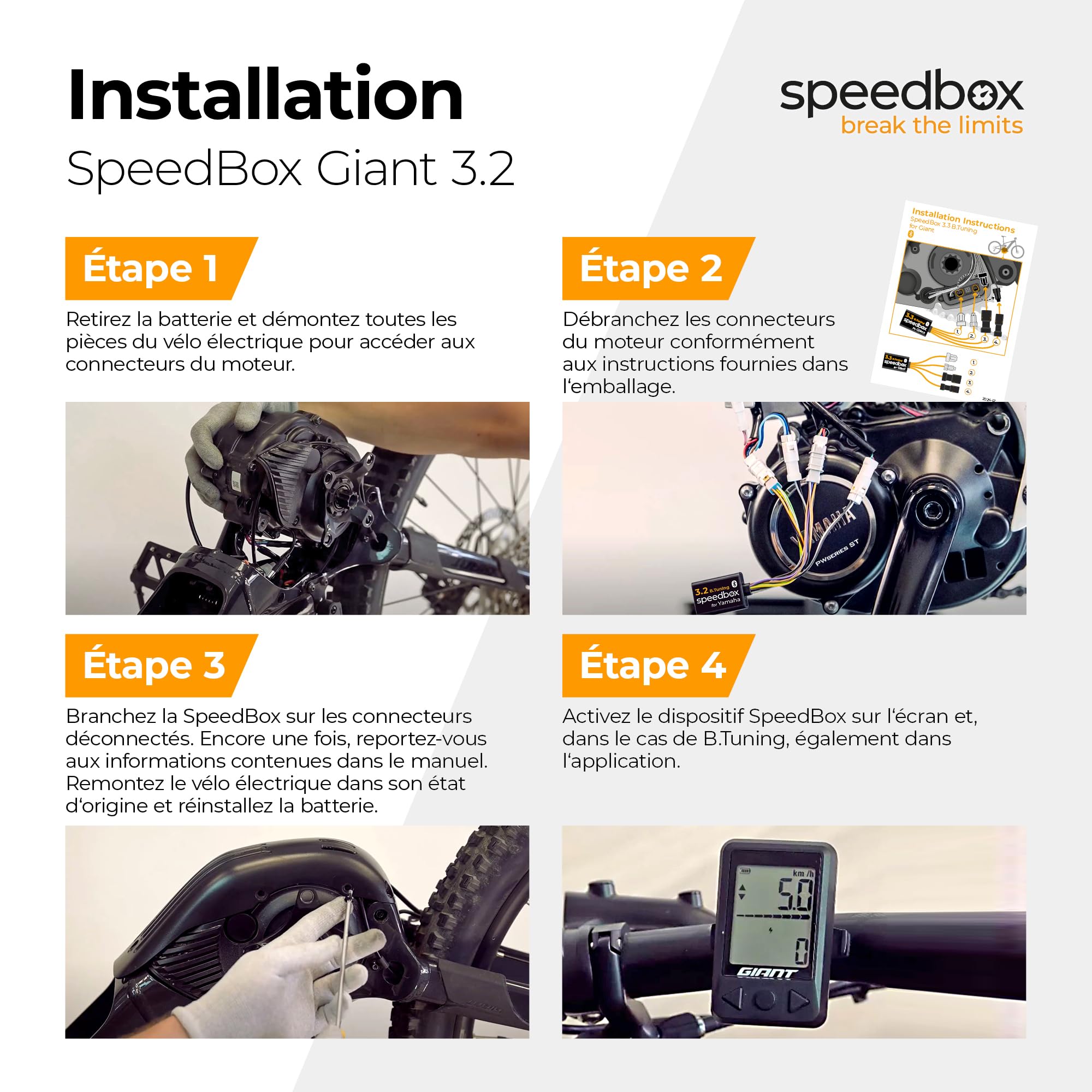 SpeedBox 3.2 Compatible avec Les vélos électriques Giant/Puce de Tuning pour Moteurs SyncDrive 2017-2026