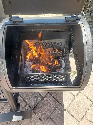 Miniatura 2 de Total Control  BBQ - Cesta de carbón para ahumador, 12 x 10 x 6 pulgadas, corte láser, resistente