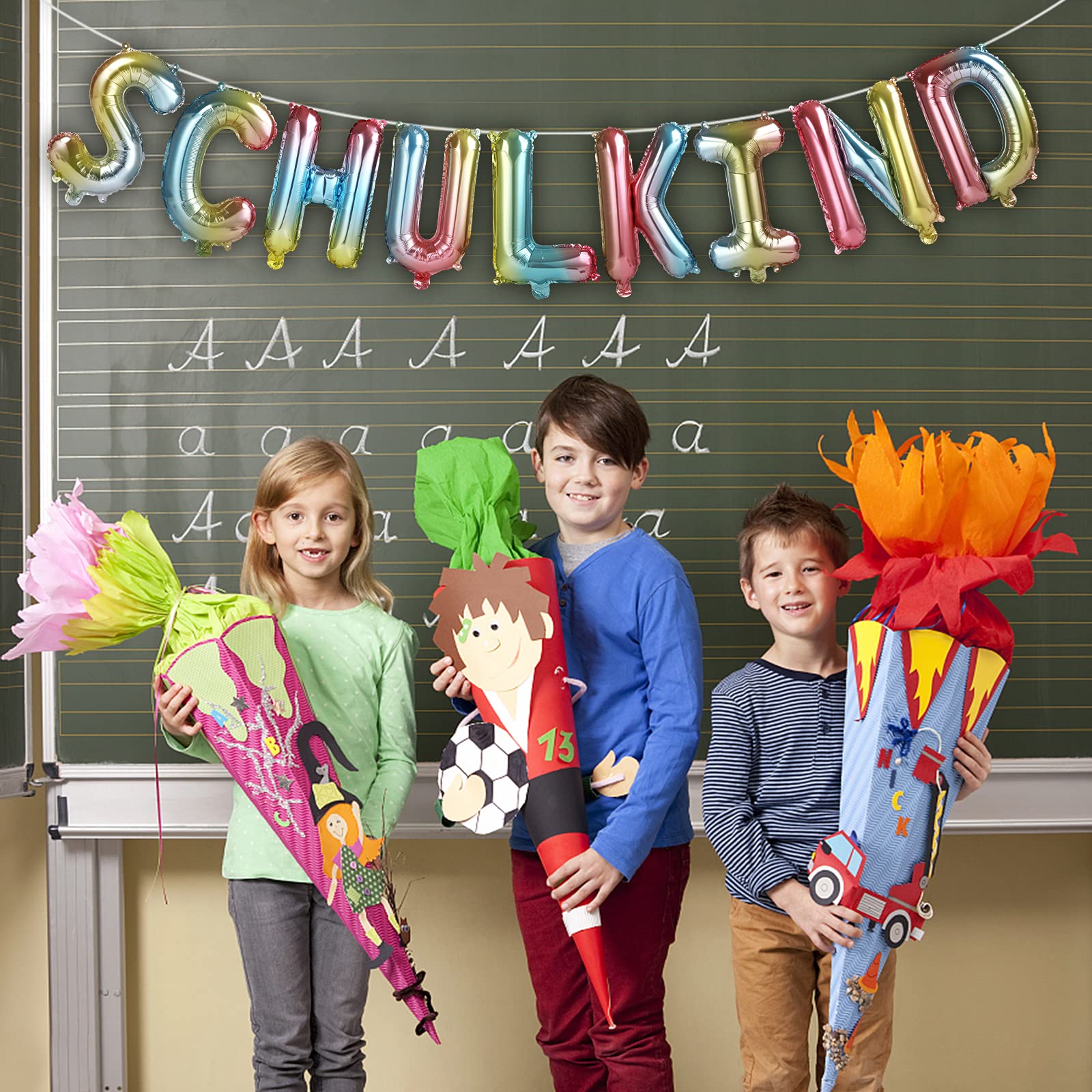 Banner Für Den Schulanfang – Bunt & Fröhlich Mit Regenbogen, Perfekt Für Die Einschulungsfeier