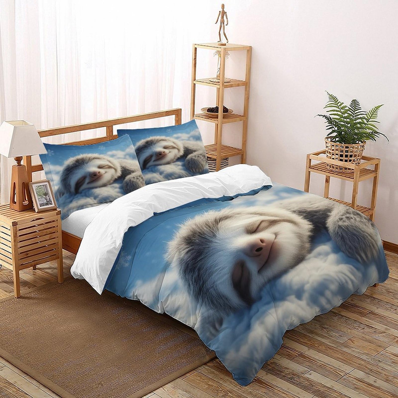 Housse de couette en microfibre paresseux hypoallergénique facile à laver