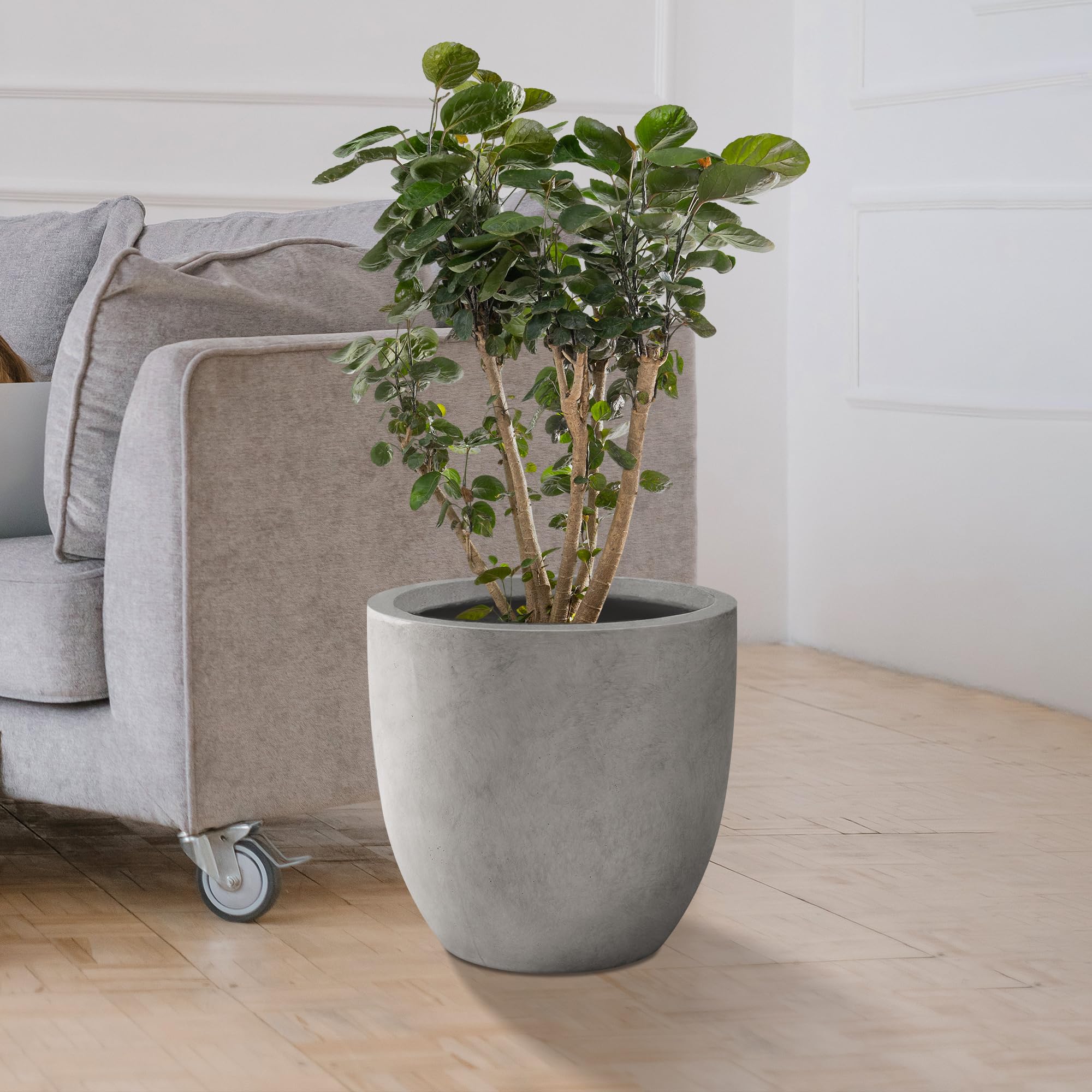 Kante Macetero Redondo De Hormigón De 11.6 Pulgadas De Diámetro, Macetas  Grandes Para Interiores Y Exteriores,, image size:2000x2000