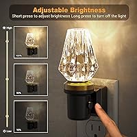 Vista 2 de JandCase Luz Nocturna, Luces Nocturnas Enchufables en la Pared, Luz Nocturna Moderna con Sensor Automático de Luz Encendida/Apagada, Luz Nocturna