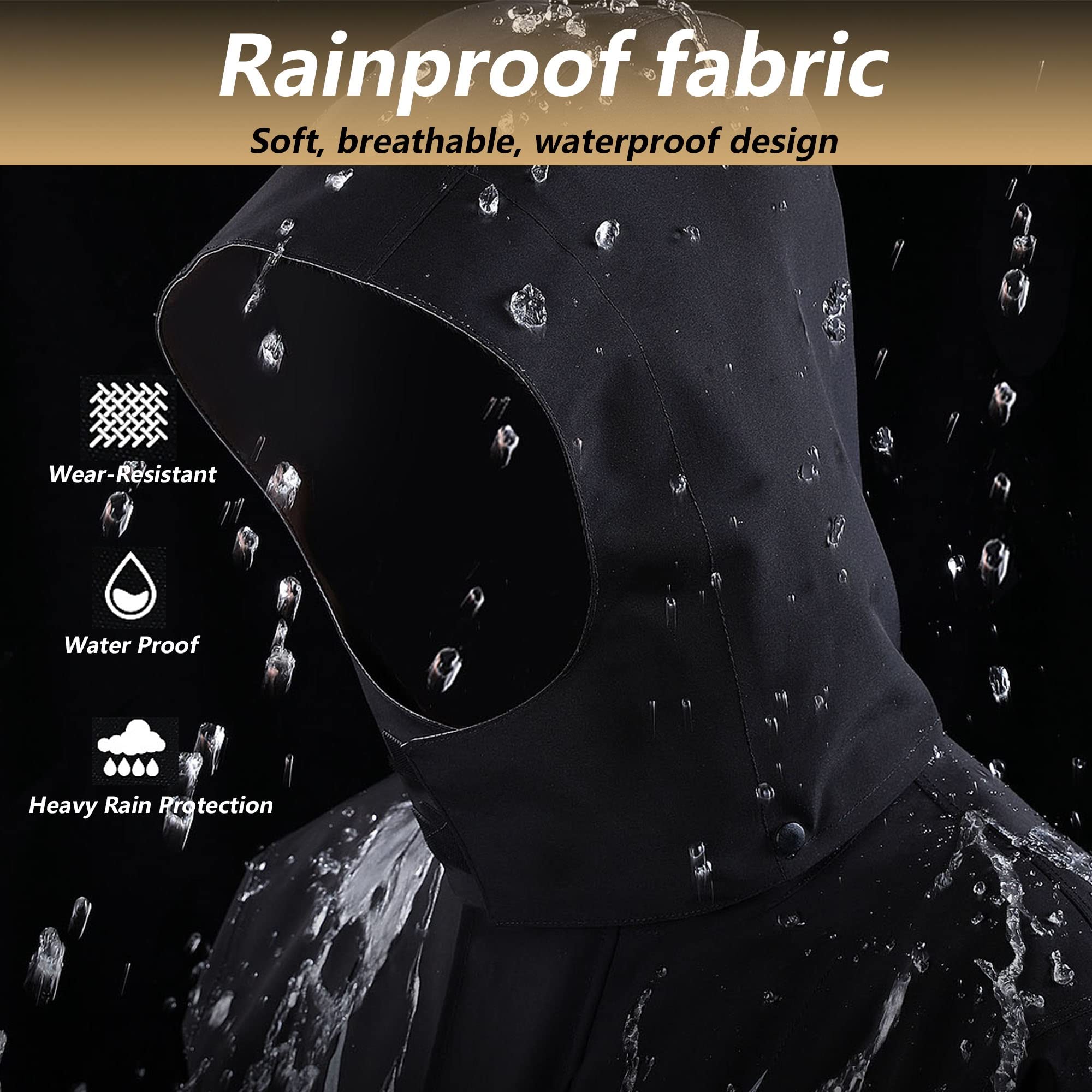 Manteau de Pluie Imperméable à Capuche Veste de Pluie Légère pour Homme/Femme, Veste + Pantalon, Combinaison de Pluie Respirante pour la Randonnée, la Pêche, Le Cyclisme, la Moto