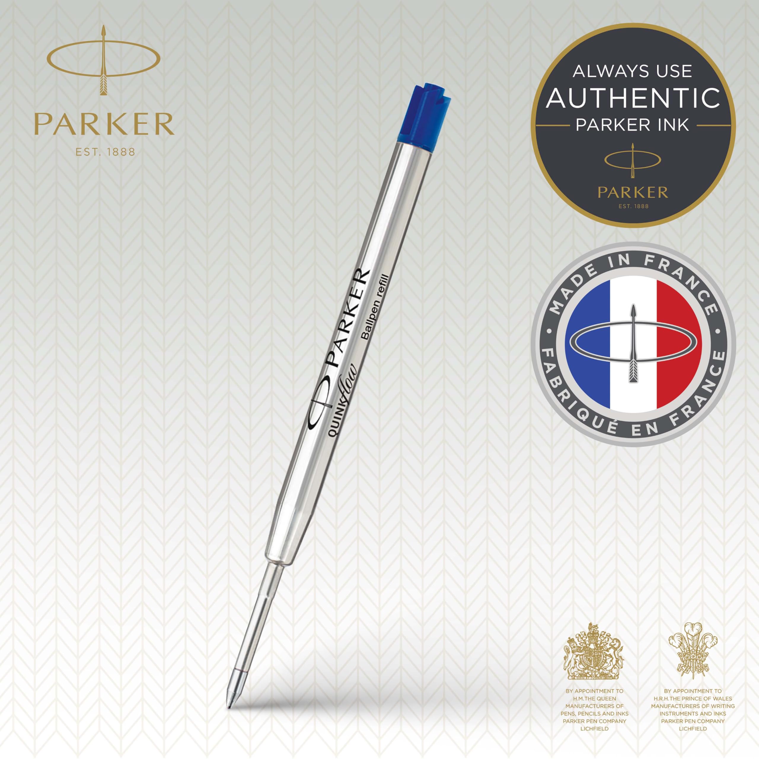 PARKER QUINKflow ricariche inchiostro per penne a sfera, punta media, blu, 10 pezzi