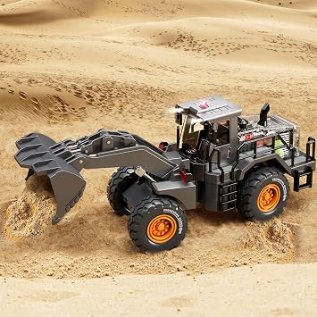 Pupu Pig Kids Metal Construction Toys - Bulldozer, Upgraded Construction Vehicle with Lights and Sounds, Die-Cast Model Toy Car, Bulldozer Toys for Boys Girls Toddlers Kids Gifts, Ages 3+