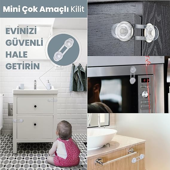 Orret Home 10 Cabinet Locks, 12 Socket Covers, 8 Corner Protectors, Child Safety, Baby Equipment