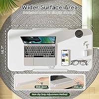 Vista 5 de Rolling Laptop Desk, 180° Tiltable Mobile Standing Desk Height Adjustable, Overbed Bedside Table, 32inch Portable Computer Desk with Lockable