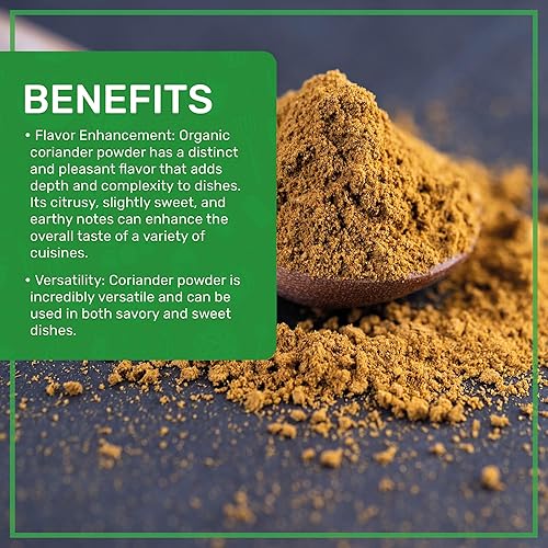 Miniatura 5 de Jiva Organics Polvo de cilantro molido orgánico, sin OMG, puro, Dhania, semillas de cilantro molidas (bolsa de 1.5 libras)