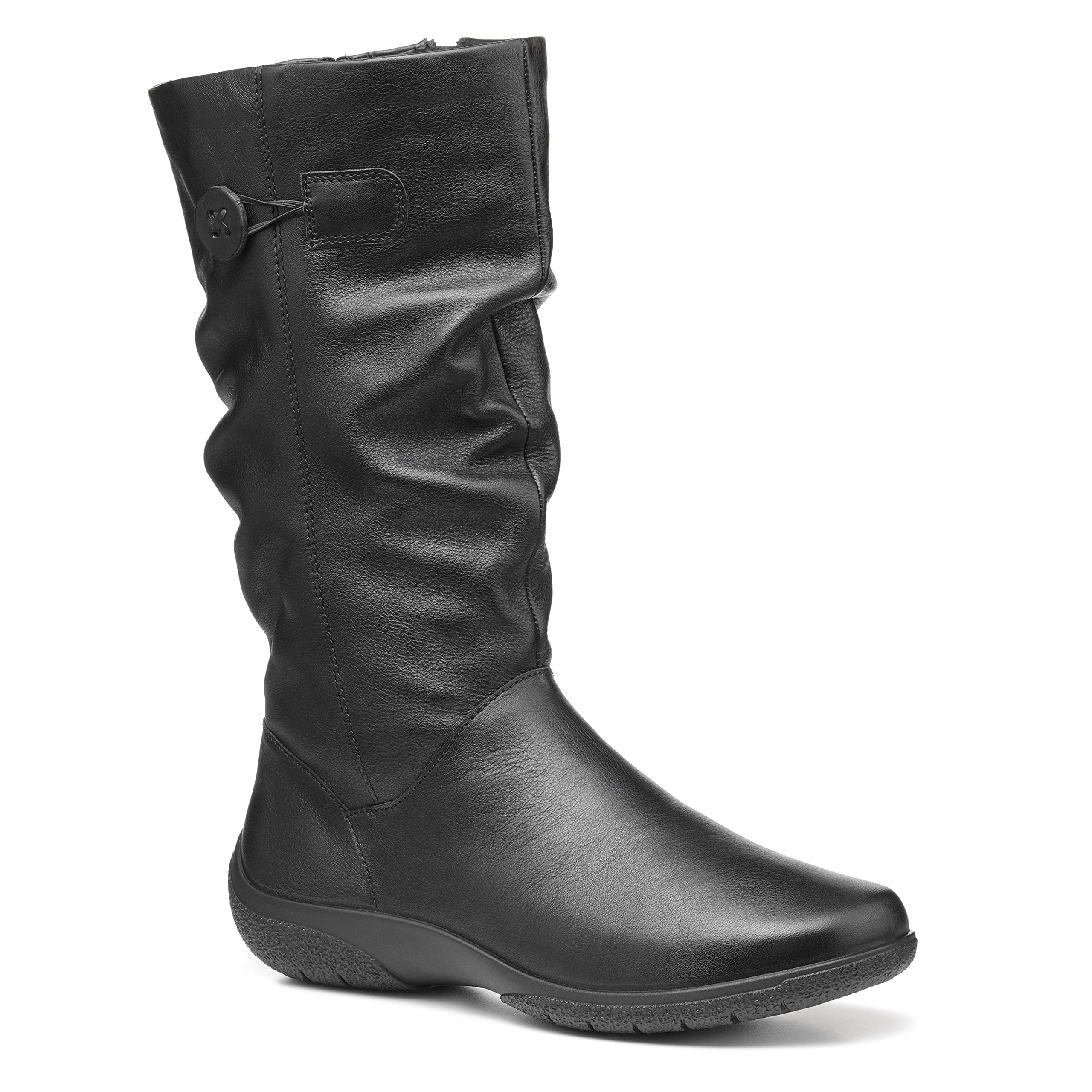 Hotter Derrymoore II Women's Mid-Calf Slouched Boot With Full Length Inside In Zip Soft Leather Wide EE Fit