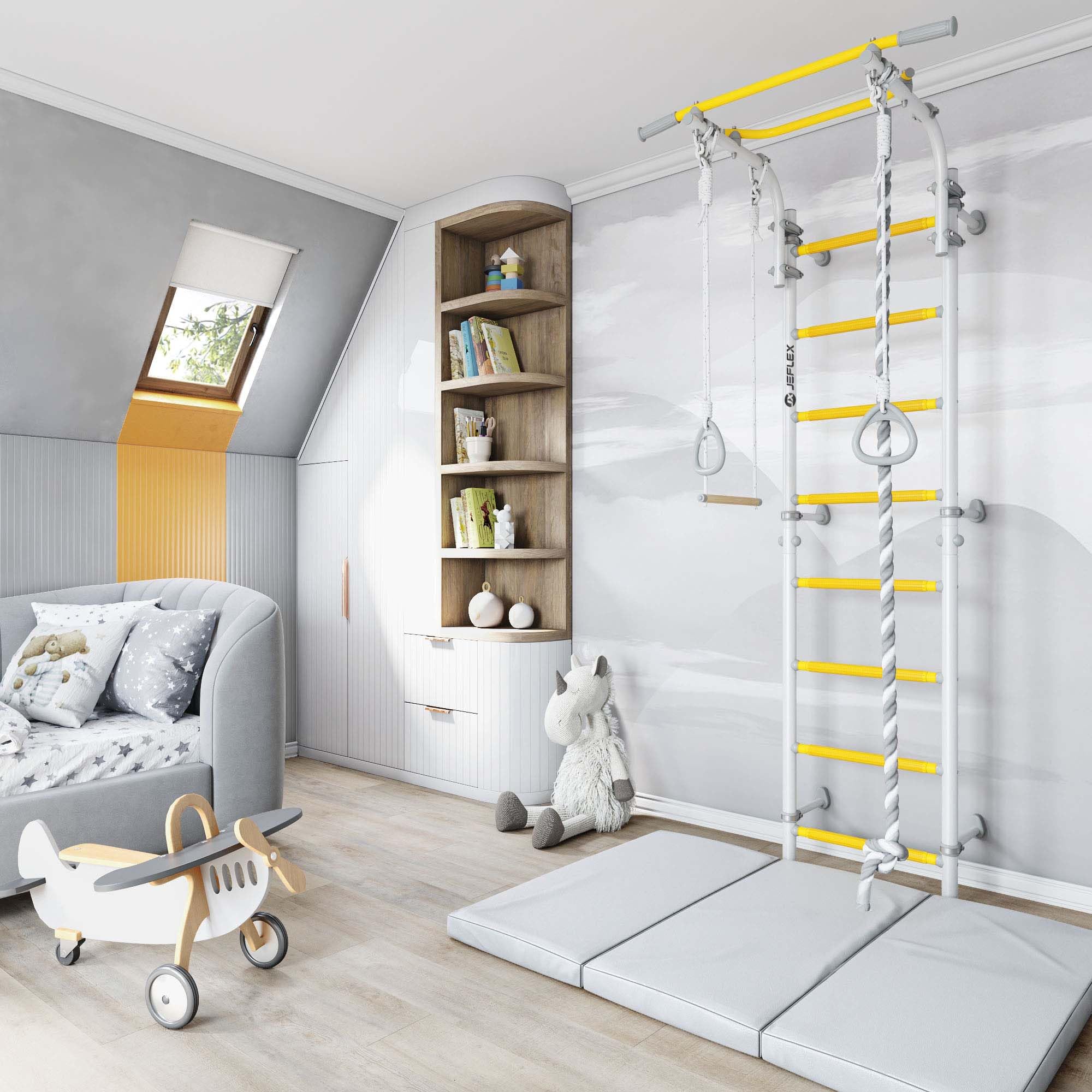 Espalier Avec Barre De Traction JEFLEX Pour Enfants - Structure En Métal, Jeu Neuf