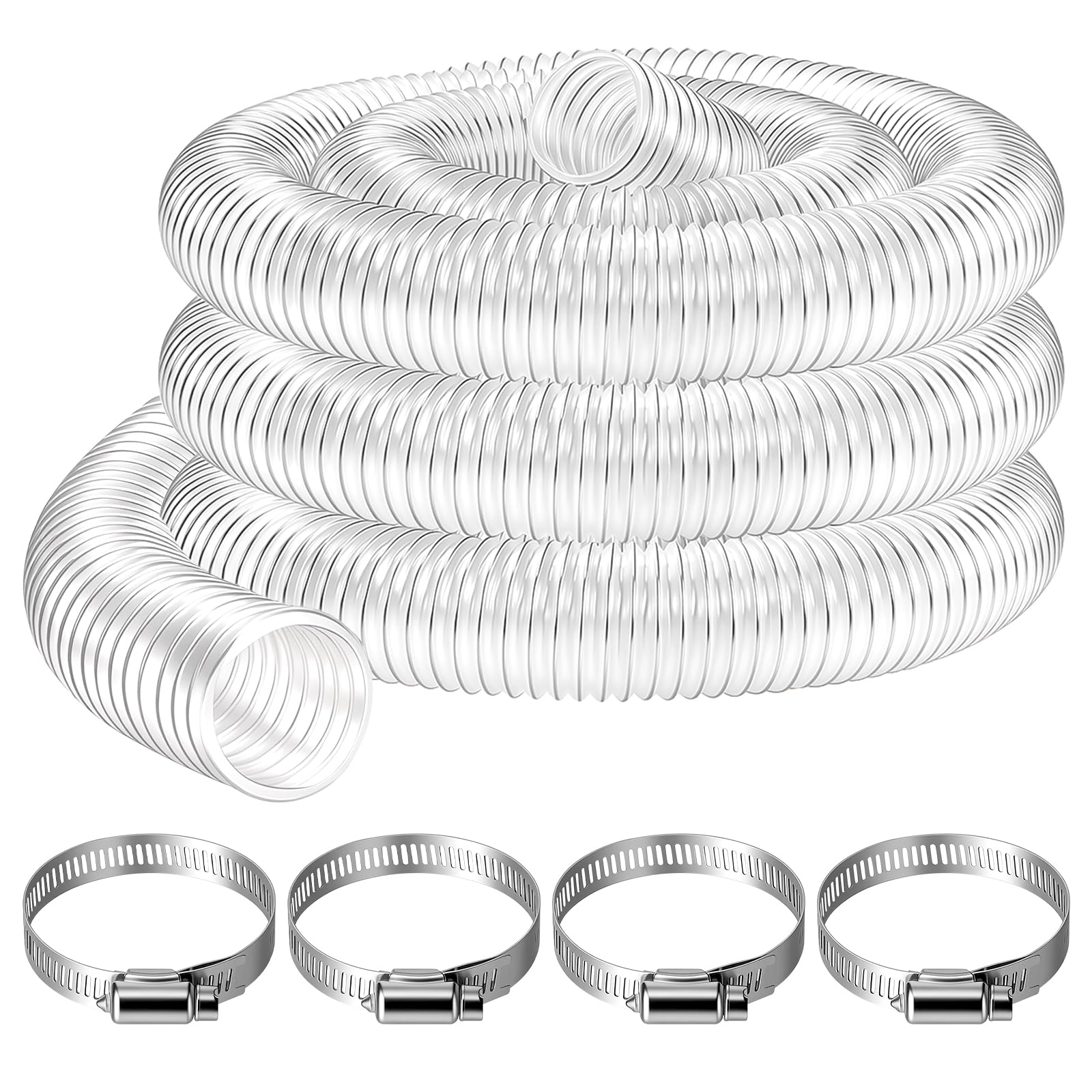 50 mm tubo di aspirazione in PVC trasparente, tubo in PVC, tubo a spirale trasparente, tubo di aspirazione, tubo per aspirapolvere per uso industriale, pompa per laghetto, tubo di aspirazione da 3