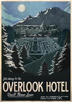 The Shining Poster, Overlook Hotel Maze Horror Movie Posters, Vintage Horror Decor Bedroom Poster, Hanging Art Prints,Painting Art, Dining Room Wall Decor Ideas, Art Deco Frameless 8x10inch