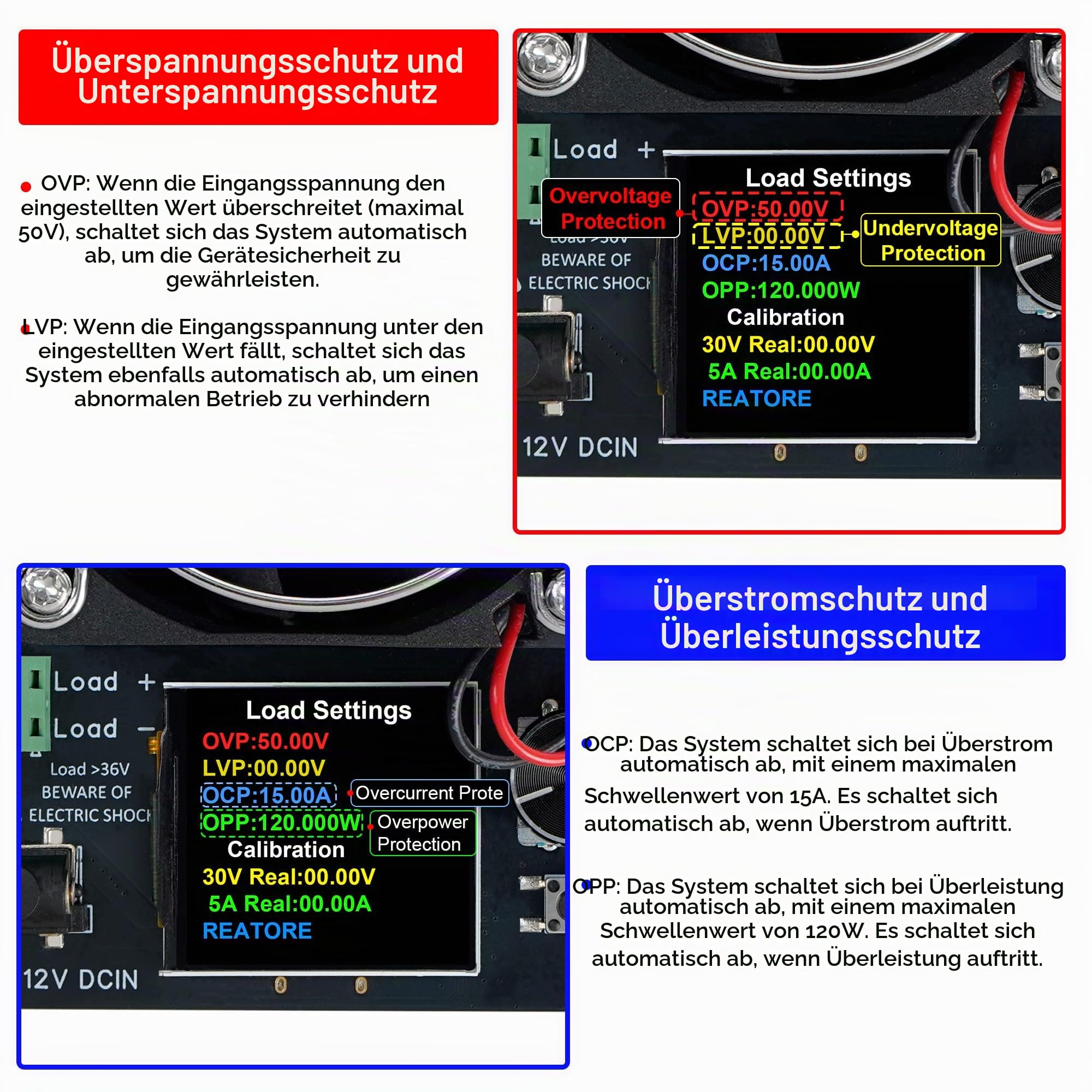 Treedix Mini-Elektronische Lastprüfung, 120W Batterielasttester