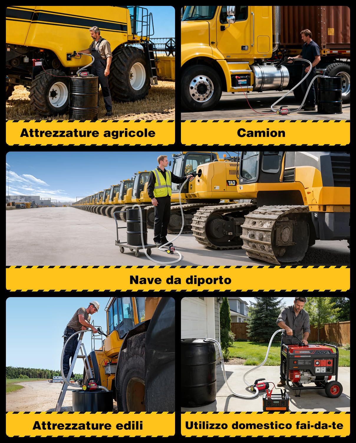 TaskStar Pompa Travaso Gasolio 12V: Portata 50 L/min, Pompa Elettrica Portatile con Pistola, Filtro e Tubi per Diesel, Biodiesel, Cherosene e Olio Combustibile – Per Casa, Fattoria e Cantiere