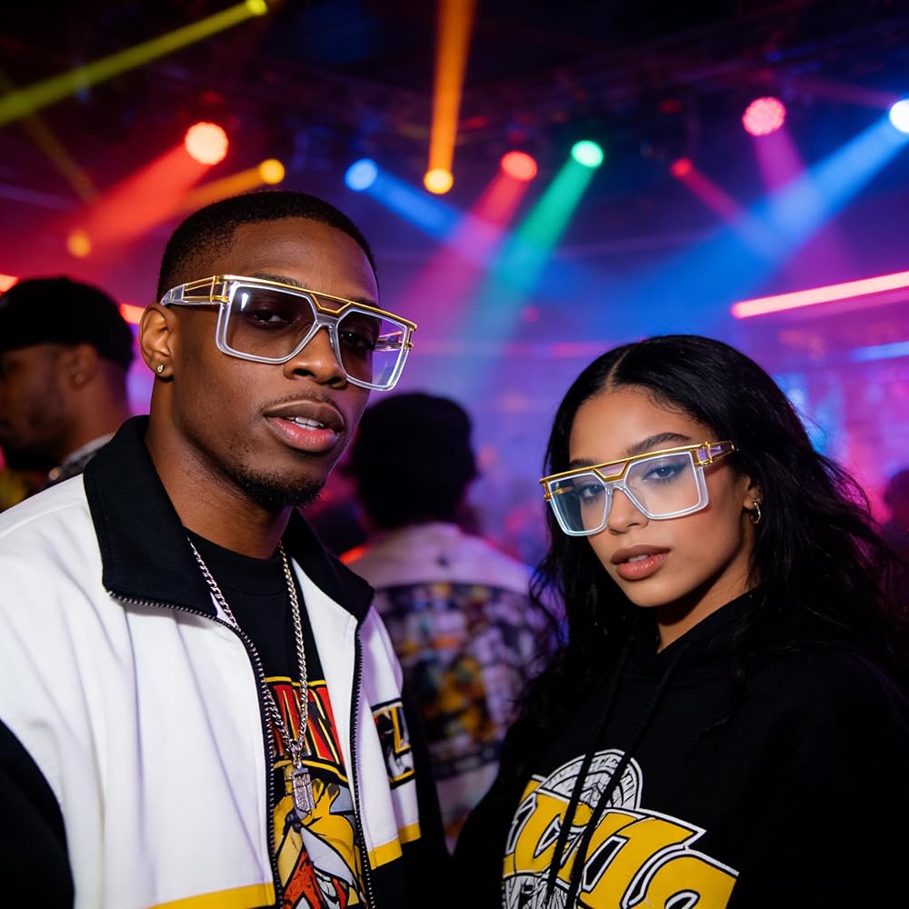 FACATH 80s/90s Women Rapper DJ Sunglass for Girls, Lassic