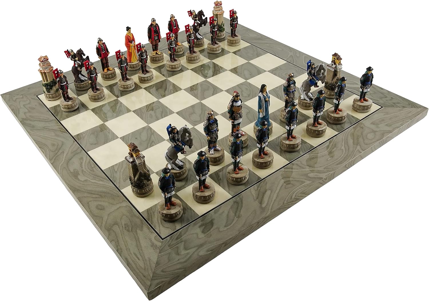 Japanese Samurai Chessmen & Greenwich Street Chess Board from Spain.