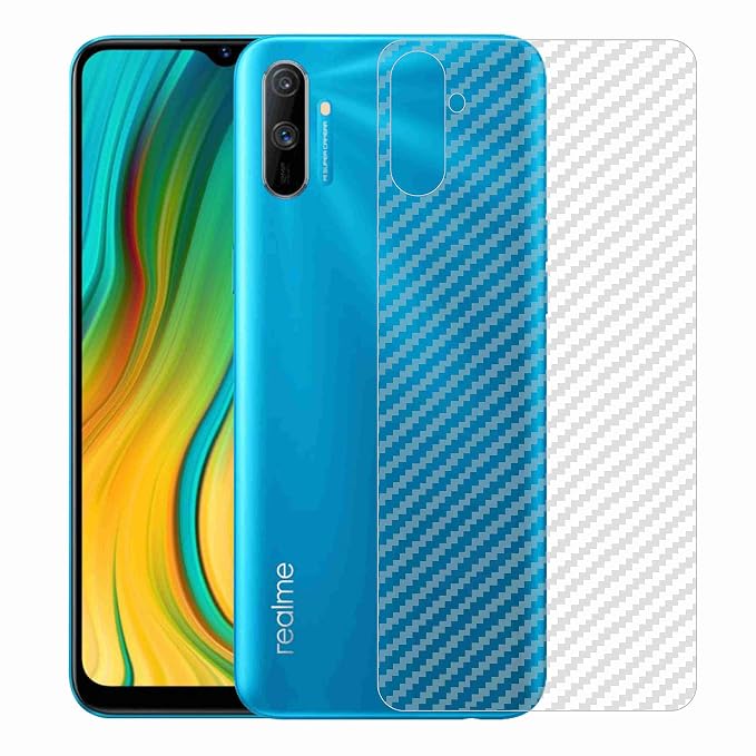 Compatible with Oppo REALME C3 Back Screen Protective Film Carbon Fiber Skin Transparent Screen Guard Sticker