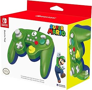HORI Battle Pad (Luigi) - Manette USB style GameCube pour Switch - Officielle Nintendo
