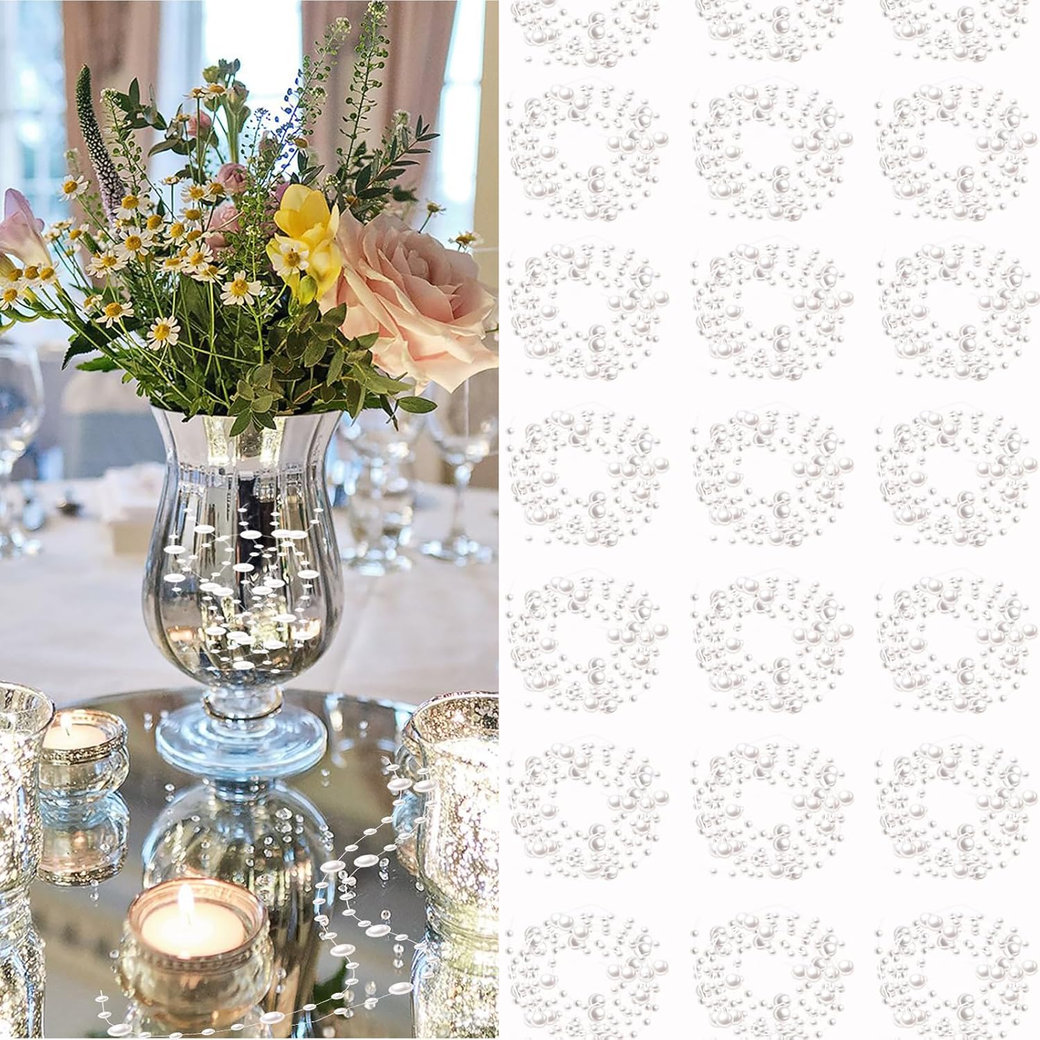 White Vase Filler for Floating Candles Cylinder Vases