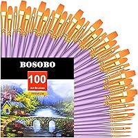 Vista 36 de BOSOBO Juego de Pinceles de Pintura, Paquete de 2, 20 Piezas con Punta Redonda Puntiaguda, Cerdas de Nylon, Pinceles de Pintura Acrílica