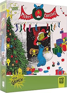 Dr. Seuss “Merry Grinchmas” 1000 Piece Jigsaw Puzzle | Collectible Puzzle Featuring The Grinch | Artwork Celebrating Classic Children's Book | Officially-Licensed Dr. Seuss Puzzle & Merchandise