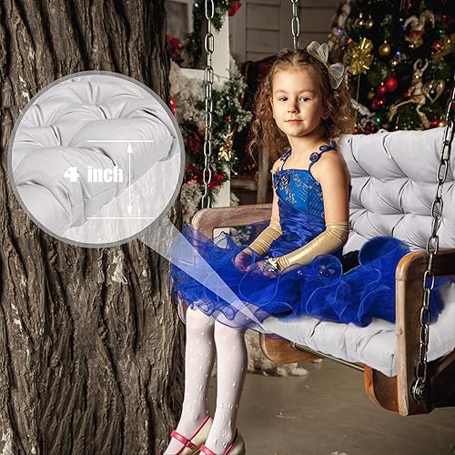 Miniatura 4 de Cojines de repuesto para columpios con respaldo, cojines impermeables para banco de 2 a 3 plazas, cojines gruesos de 4 pulgadas para exteriores,