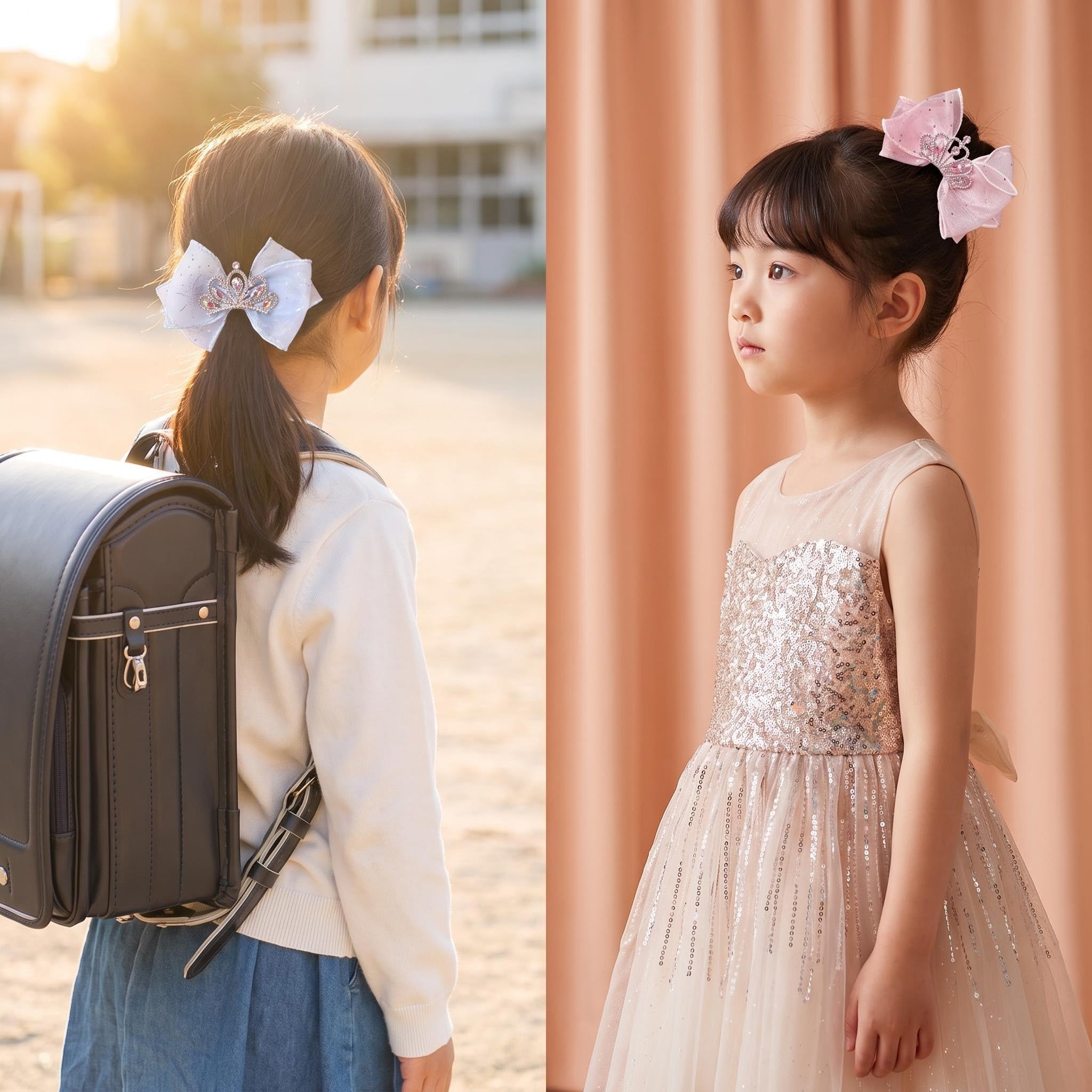 Amazon.co.jp: Solaweave 子供用 ヘアゴム クリスタル王冠リボン